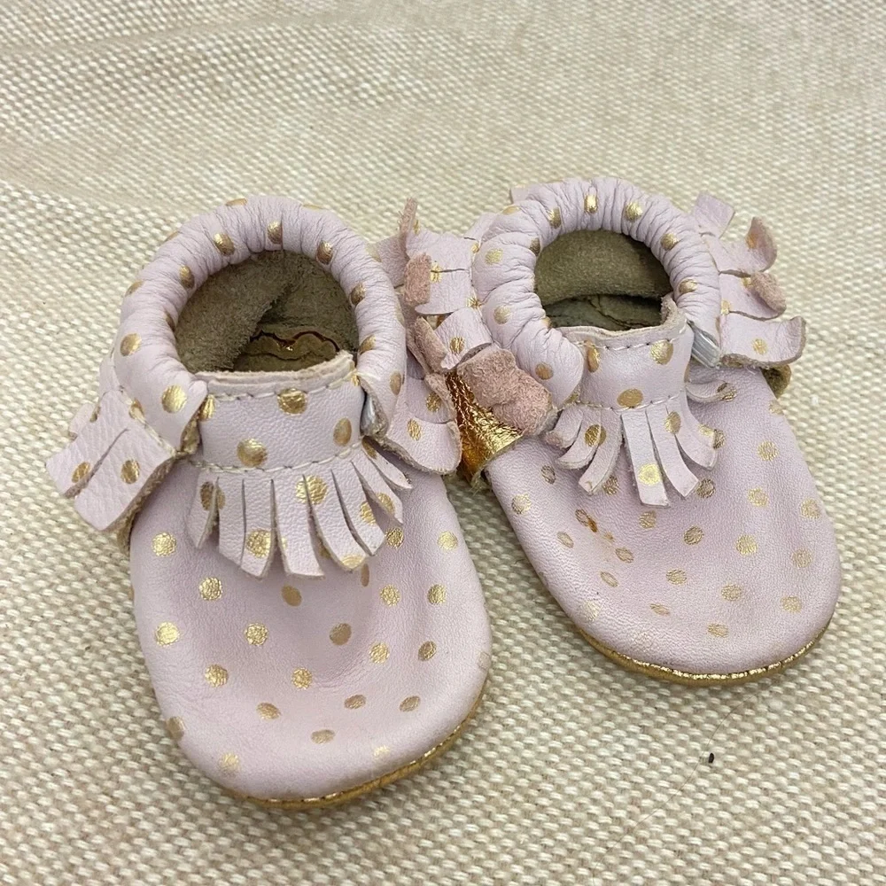 Freshly picked leather baby booties shoes